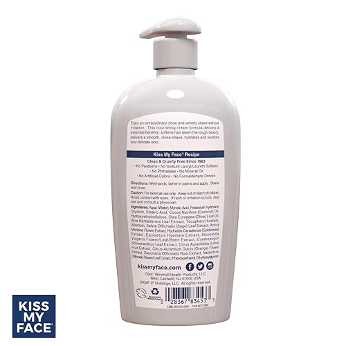Kiss My Face 4-in-1 Moisture Shave, Cool Mint - 11 oz