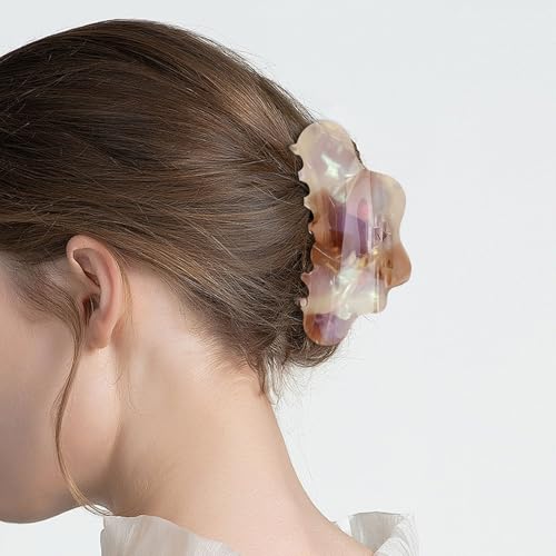COLLIBEL 4.1-Inch Cloud Claw Clips - 2pc Acrylic Set for Thick & Thin Hair