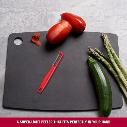 Victorinox Iota Peeler for Fruits & Vegetables - Serrated Blade, Red