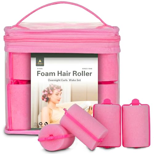 36-Piece Soft Foam Hair Rollers for Overnight Heatless Curls