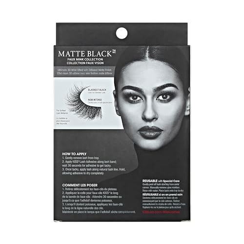KISS Lash Couture Matte Twill 14mm Faux Mink False Eyelashes - 4 Pairs