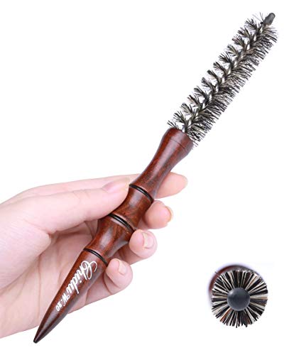 PERFEHAIR 0.85-Inch Mini Boar Bristle Round Brush for Short Hair