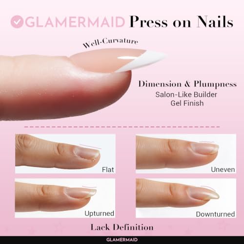GLAMERMAID Pink Parfait Champagne Glazed Press-On Nails - Short Almond