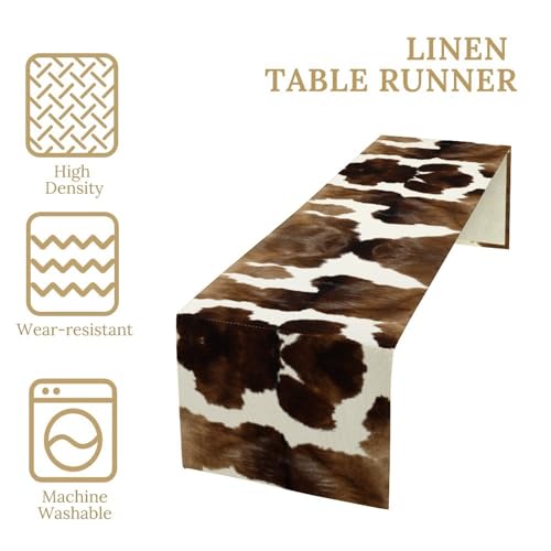 Linen Table Runner 13x72 Inch for Kitchen & Dining Decor