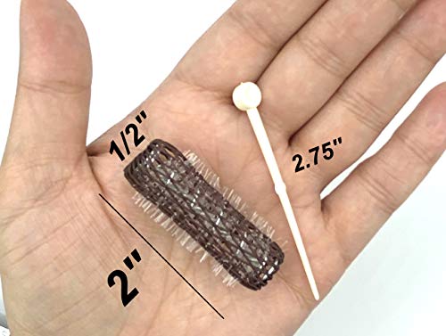ALAZCO Vintage Mini Brush Hair Rollers Set - 32 Piece with Locking Pins