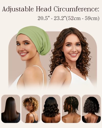 Adjustable Satin Lined Sleep Bonnet – Modal Outer Layer Unisex Hair Cap