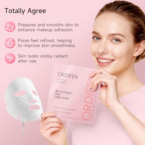ORDIFEN Deep Collagen Hydrating Night Mask for Glowing Skin - Peel-Off Facial Treatment