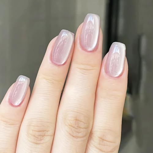 MMNHJHUT A23 Medium Square Press On Nails - 96 Pcs Gradient Glossy Acrylic
