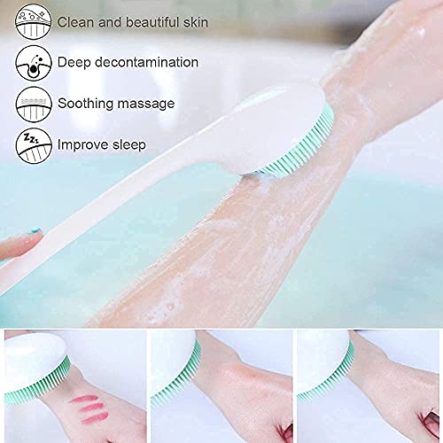 V-TOP 2 Pack Shower Tub Stopper & Silicone Back Scrubber with Long Handle