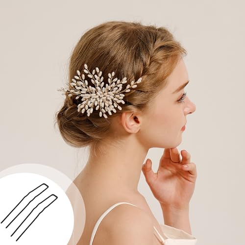 Brown U Shaped Hair Pins - 20PCS French Metal Hairpins for Updos