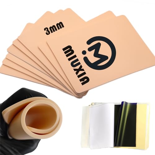 25Pcs 3mm Tattoo Skin Practice Kit with Transfer Paper - Fake Skin & Stencil Sheets