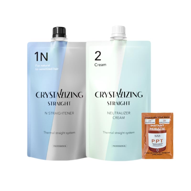 Professional Hair Mask Bundle - Rebonding Crystallizing Straightener & Neutralizing Cream Set | JPN Version
