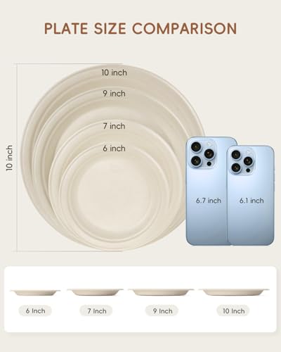 6-Inch Heavy Duty Compostable Sugarcane Plates, 100-Pack
