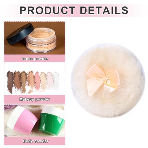 4PCS Large Fluffy Makeup Puffs - Soft Washable Face & Body Powder Puffs