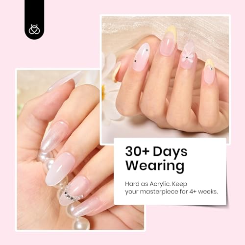 Beetles Builder Gel,1 oz Nude Pink Hard Gel,High Hardness for Sculpting, Nail Extension,Broken,Protection Durable for Salon, UV LED Lamp Cured,DIY Art Manicure