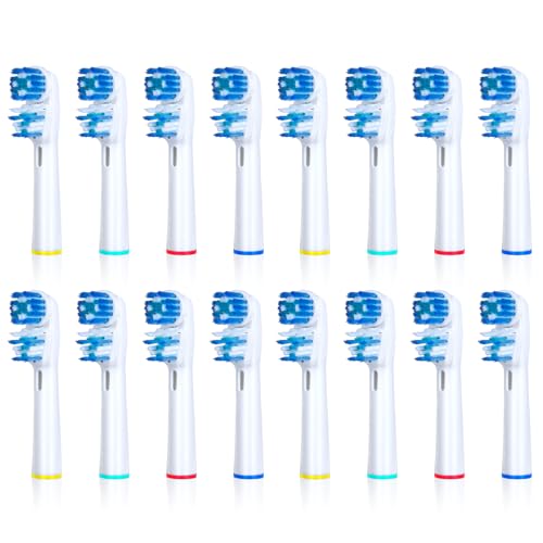 Ronsit 16-Pack Toothbrush Heads Compatible with Oral B - Dual Clean Design