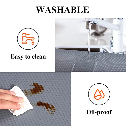 Mcrbeay Non-Adhesive Shelf Liner - Washable Kitchen Cabinet Protectors, Gray, 10" x 10 ft