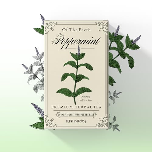 Of The Earth Pure Peppermint Herbal Tea - Caffeine-Free 30 Bags