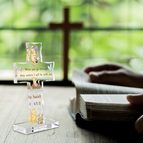 Winnie Inspirational Acrylic Cross Plaque - Encouraging Christian Gift