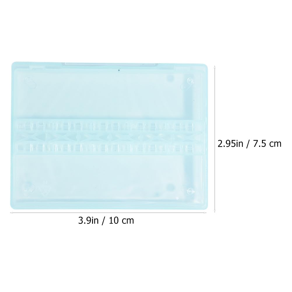 FOMIYES Nail Drill Bits Cases Nail Drill Box Manicure Case: 4pcs 14 Grids Nails Drill Bits Storage Box Nail Polishing Heads Display Container Holder for Grinding Heads Drill Storage Box