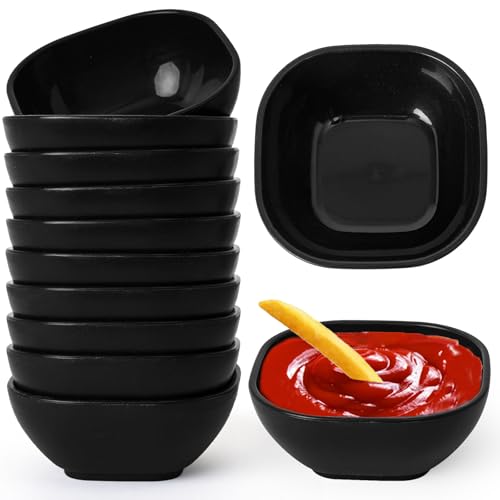 SHECIPIN 12 Pack Unbreakable Dipping Bowls - 4.5 oz Eco-Friendly Sauce Cups