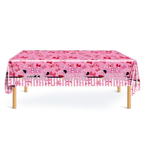 3 Pack Pink Mouse Birthday Tablecloths for Kids' Parties