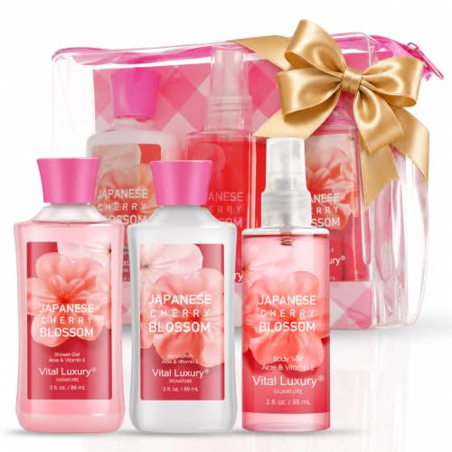 Japanese Cherry Blossom Spa Gift Set - 3PC Travel Size Kit