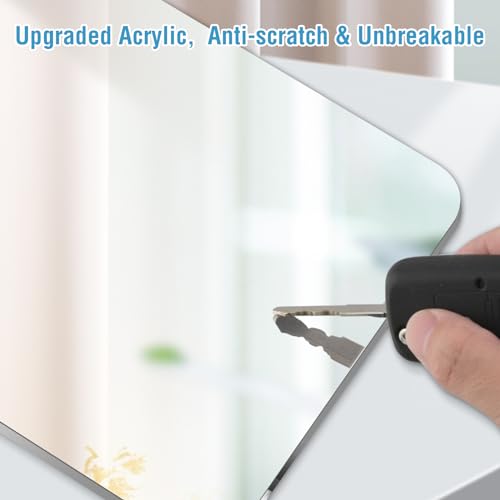 Magnetic Locker Mirror 5x7 Inch - Unbreakable Acrylic Frameless Mirror