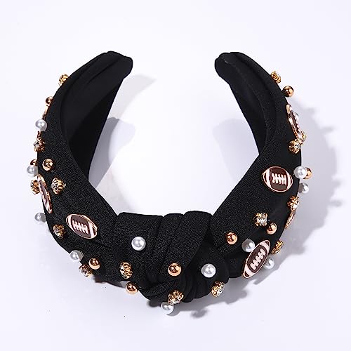 Black Football Headband for Football Mom Sports Hair Accessories Gift