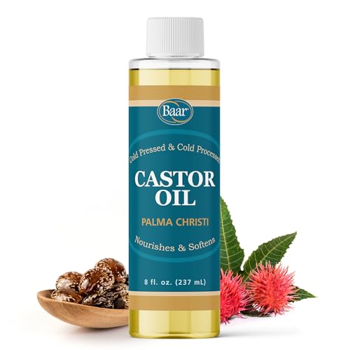 Baar Cold-Pressed Castor Oil 8 oz - Hexane Free for Skin & Hair