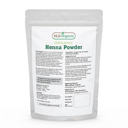 Organic Henna Powder for Natural Hair Coloring 227g - No Chemicals