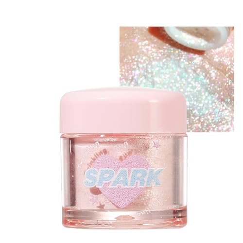 Okerker White Glitter Eyeshadow Loose Powder - Bling Under Eye Makeup, Variation #38