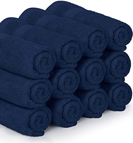 Utopia Towels Navy 12 Pack Cotton Wash Cloths - 12x12 in