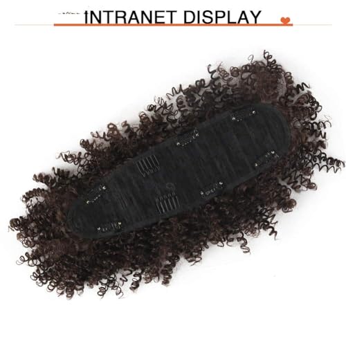 Afro Puff Mohawk Ponytail Extension with Bangs - Kinky Curly Fauxhawk