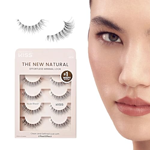 Kiss Nude Blazer False Eyelashes - 4 Pairs, 12mm, Easy to Apply