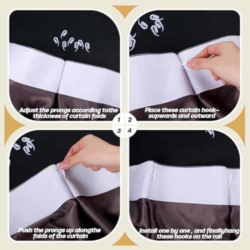 300 Pcs White Plastic Curtain Hooks for Drapes & Shower Curtains
