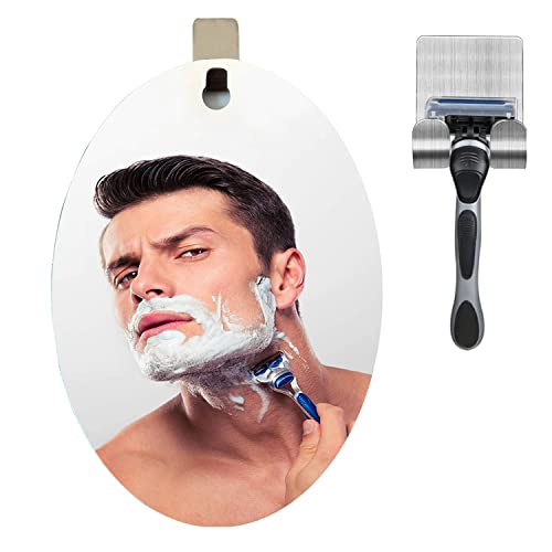 Fogless Shower Mirror with Hook & Razor Holder - 10x7.87in