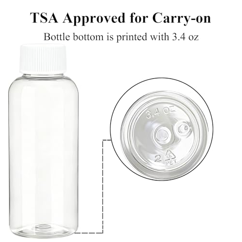 Travel Size Empty Mouthwash Bottles - 3.4 oz, 5 Pack