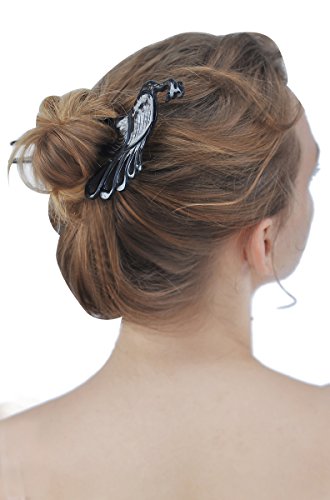 Marycrafts Peacock Buffalo Horn Hair Fork - Handmade Artisan Hair Stick