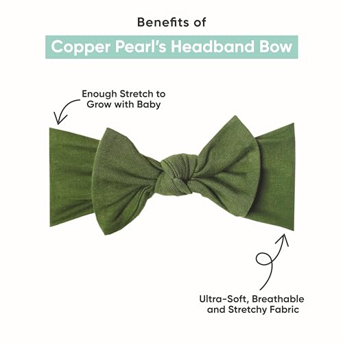 Copper Pearl Baby Bows - Soft Stretchy Headbands for Newborns & Toddlers, Alps Design