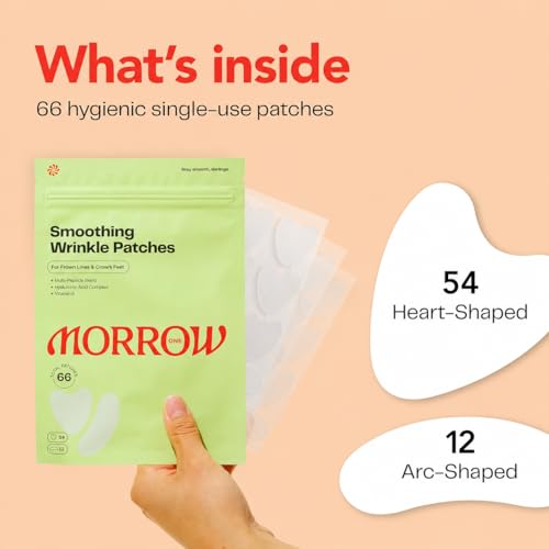 Morrow Peptide Wrinkle Patches - Overnight Face Tape for Fine Lines (66 Count)