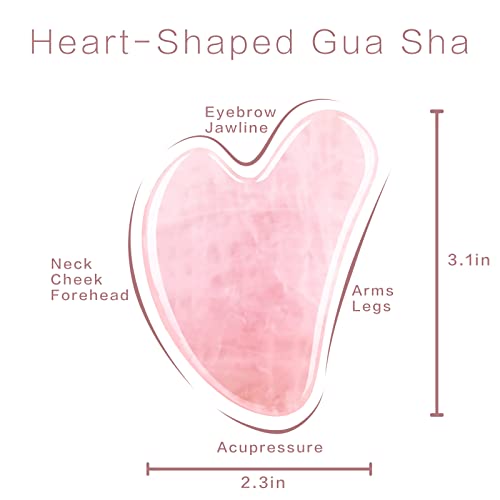 Rose Quartz Gua Sha Tool for Face & Eye - Anti-Aging & Sculpting