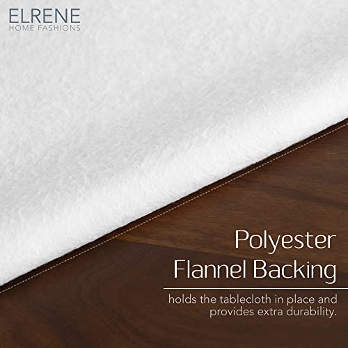 Elrene Monterey Linen-Texture Vinyl Tablecloth, 70" Round, Gray