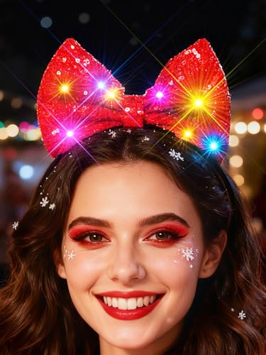 Urieo Red Bow Headband - Festival & Holiday Hair Accessories for Women