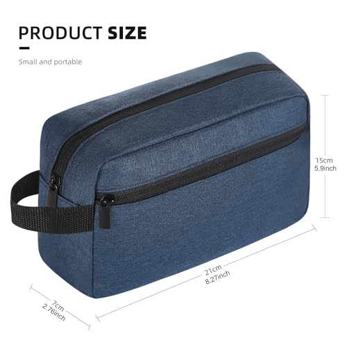 Icramsy Navy Blue Travel Toiletry Bag Hanging Cosmetic Organizer for Women & Men