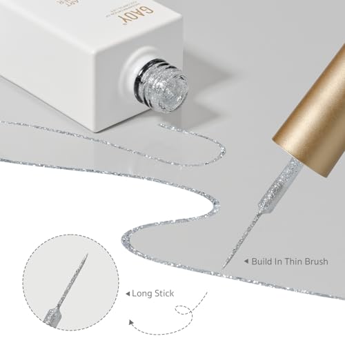 GAOY Silver Cat Eye Gel Nail Polish Art Liner - 12ml Glitter
