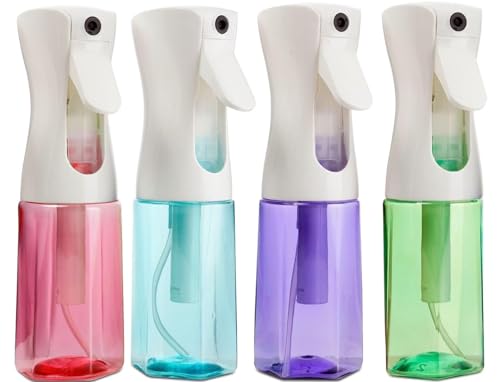 Practix Continuous Mist Spray Bottle - 5 oz Ultra Fine Hair Mister (4 Pack)