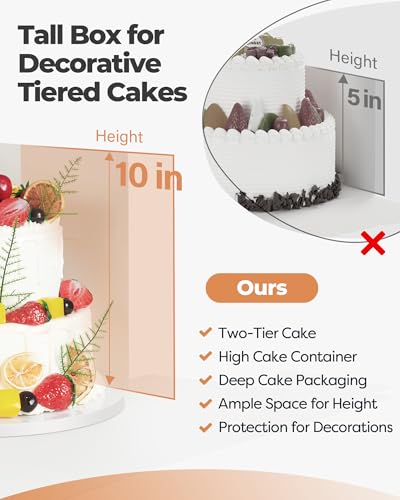 Kootek 10-Inch Cake Box with Board & Window - Ideal for Parties