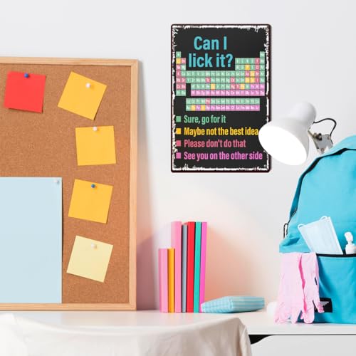 Funny Periodic Table of Elements Wall Decor - 8" x 12" Metal Sign