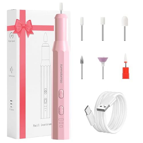Cordless Electric Nail Drill Kit - 20,000 RPM Professional File (Pink)